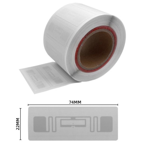 Étiquettes de bagages NFC autocollantes avec capteur intelligent, puce RF UHF RFID, taille : 74 x 22 mm SR95011746-06
